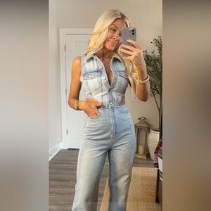 NEW Light Denim Cutout Jumpsuit